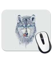 Коврик для мыши Облизывающийся волк фото