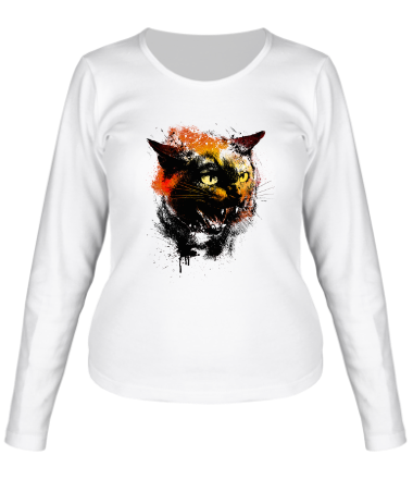 Женская футболка длинный рукав Cat grange