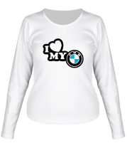 Женская футболка длинный рукав Love BMW фото