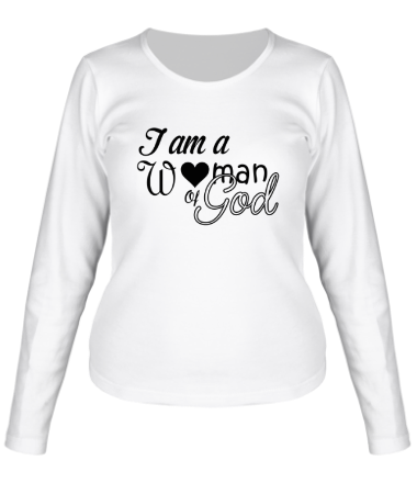 Женская футболка длинный рукав A Woman Of God
