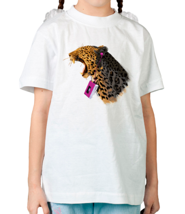 Детская футболка Поющий леопард