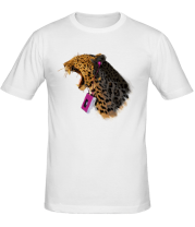 Мужская футболка Поющий леопард