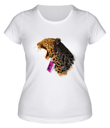 Женская футболка Поющий леопард