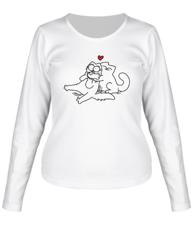 Женская футболка длинный рукав Simon's Cat love