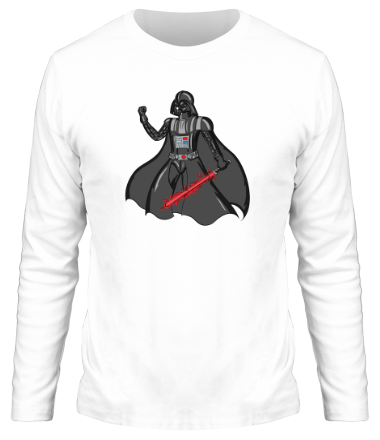Мужская футболка длинный рукав Darth Vader red laser pedang