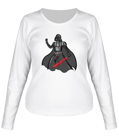 Женская футболка длинный рукав Darth Vader red laser pedang
