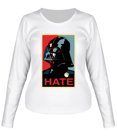 Женская футболка длинный рукав Darth Vader hate