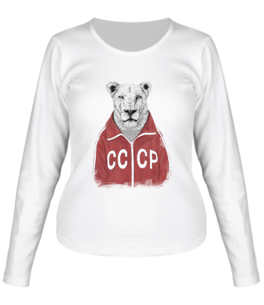 Женская футболка длинный рукав Советской Лев