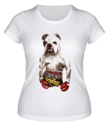 Женская футболка Пёс-боксёр