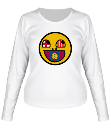 Женская футболка длинный рукав Барселона смайл