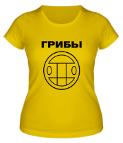Женская футболка Грибы (жёлтый) фото