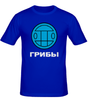 Мужская футболка Грибы (голубой) фото