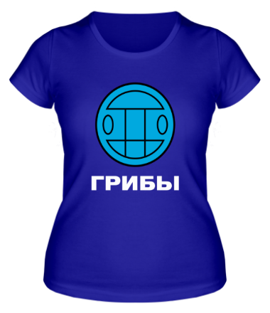 Женская футболка Грибы (голубой)