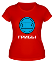 Женская футболка Грибы (голубой) фото