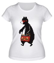 Женская футболка Медведь с музыкой фото