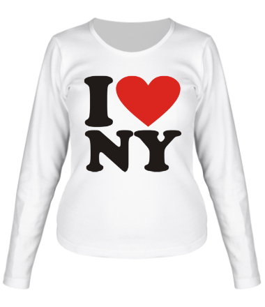 Женская футболка длинный рукав I love NY 