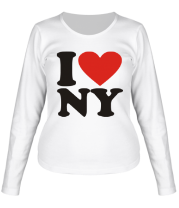 Женская футболка длинный рукав I love NY  фото
