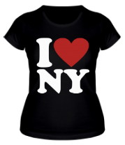 Женская футболка I love NY  фото