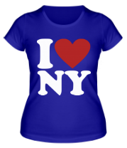 Женская футболка I love NY  фото