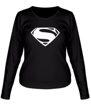 Женская футболка длинный рукав Superman logo from Batman v Superman Dawn of Justice фото
