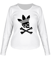 Женская футболка длинный рукав Череп пирата фото