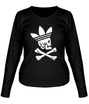 Женская футболка длинный рукав Череп пирата