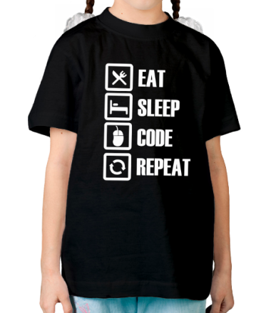Детская футболка Eat, sleep, code, repeat