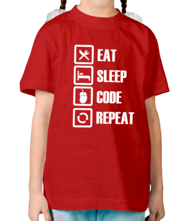 Детская футболка Eat, sleep, code, repeat
