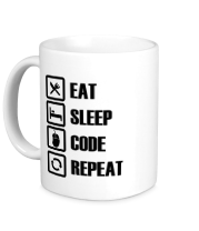 Кружка Eat, sleep, code, repeat