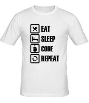 Мужская футболка Eat, sleep, code, repeat фото