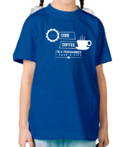 Детская футболка Programmer : coffee and code. фото