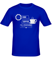 Мужская футболка Programmer : coffee and code. фото