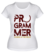 Женская футболка Программирование на ночь.