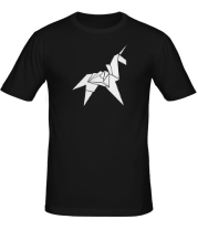 Мужская футболка Оригами Единорог фото