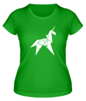 Женская футболка Оригами Единорог