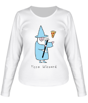 Женская футболка длинный рукав Заклинатель пиццы