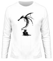 Мужская футболка длинный рукав Чернильный дракон