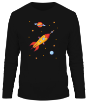 Мужская футболка длинный рукав Космический корабль