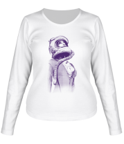 Женская футболка длинный рукав Женщина-космонавт
