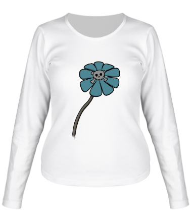 Женская футболка длинный рукав Хэллоинский цветок