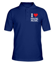 Мужская футболка поло I Love Music фото