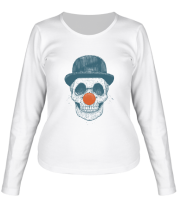 Женская футболка длинный рукав Череп клоуна