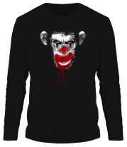 Мужская футболка длинный рукав Злой клоун обезьяна