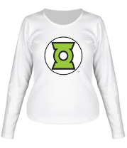 Женская футболка длинный рукав Символ Зелёного Фонаря фото