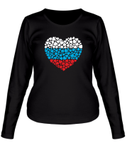 Женская футболка длинный рукав Сердце России
