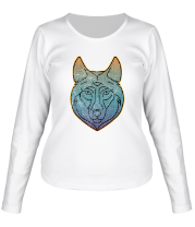 Женская футболка длинный рукав Винтажный зимний волк