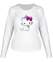 Женская футболка длинный рукав Kitty - котенок фото