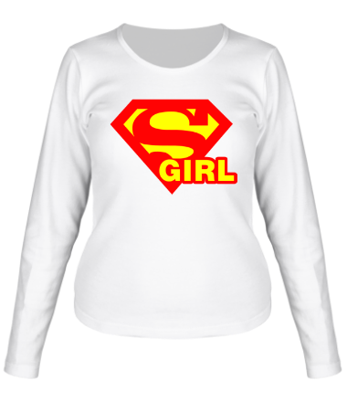 Женская футболка длинный рукав Supergirl