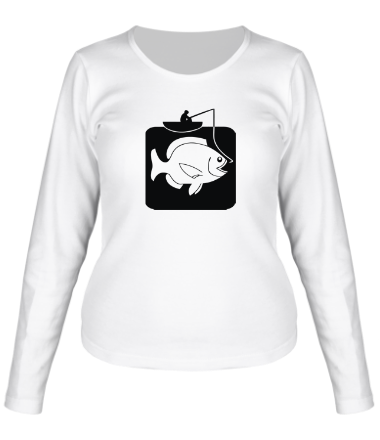 Женская футболка длинный рукав Рыбак и большая рыба