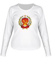 Женская футболка длинный рукав Герб РСФСР фото